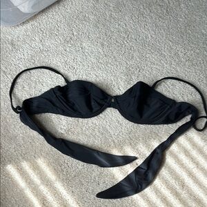 Black Bikini Top with Tie Straps